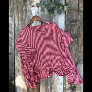 Free People Red and Soviet Stripe Crop Top XS/S